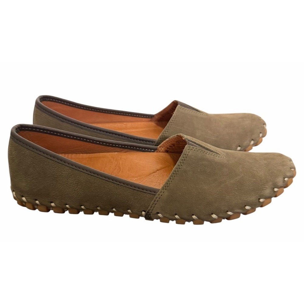 Spring Step Kathaleta Leather Slip-On Shoes Dark Olive Women's Size 9 (40)